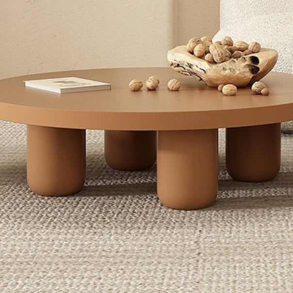 Contemporary Round Bunching Tables with Solid Wood Base Coffee Table