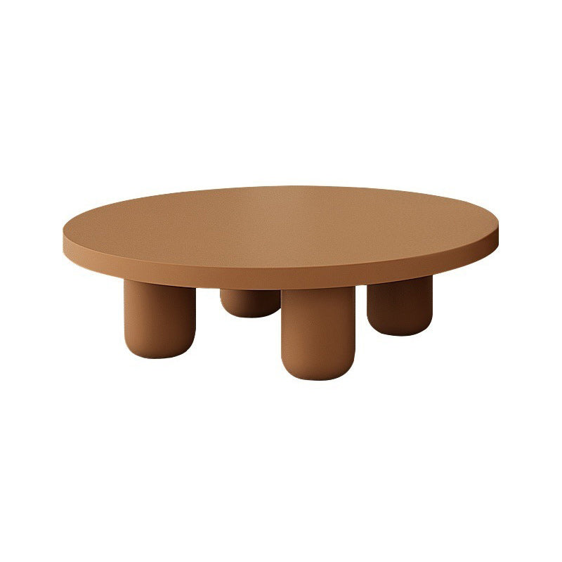 Contemporary Round Bunching Tables with Solid Wood Base Coffee Table
