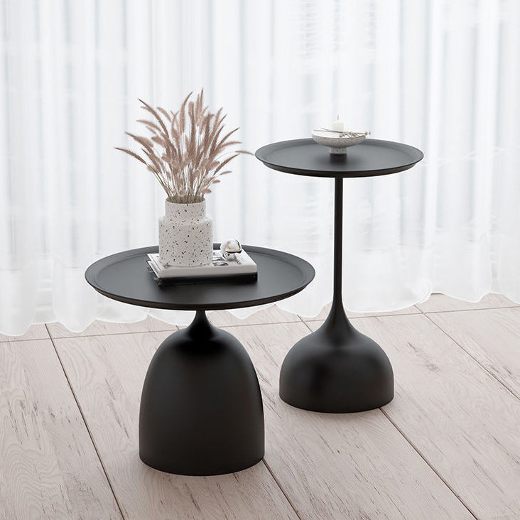 Mid-Century Modern Iron Coffee Table Pedestal Coffee Cocktail Table for Living Room