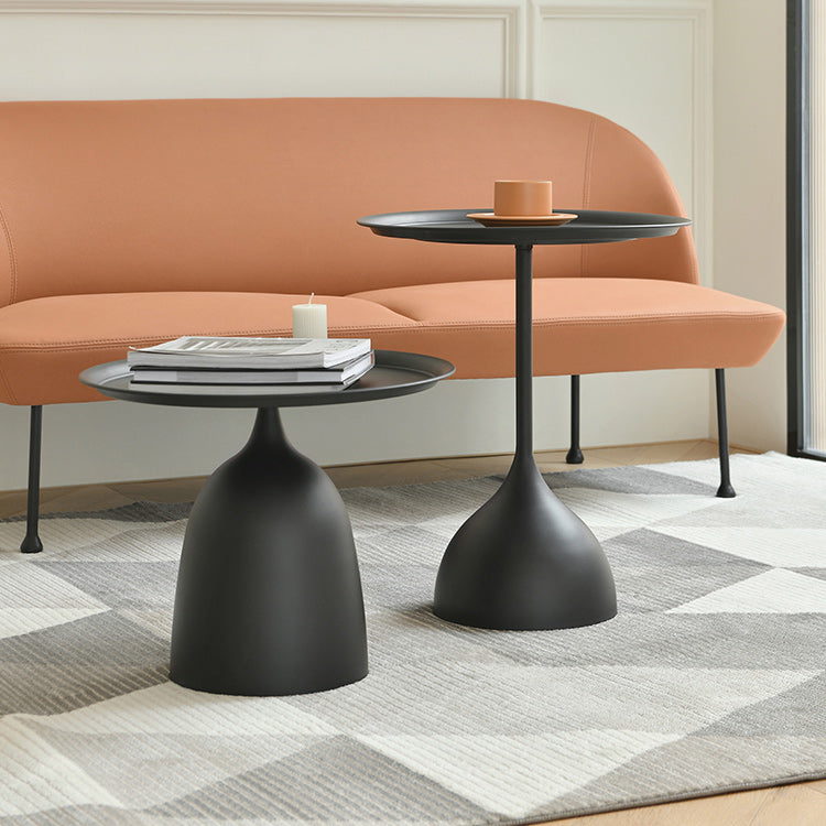 Mid-Century Modern Iron Coffee Table Pedestal Coffee Cocktail Table for Living Room