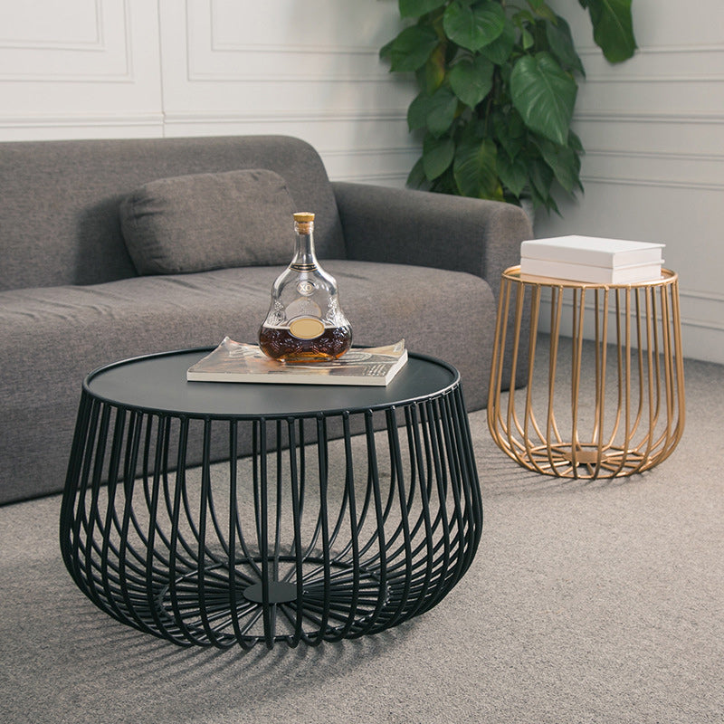 Mid-Century Modern 2 Piece Bunching Tables with Iron Tray Top