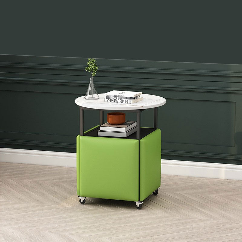 25.6" Tall Contemporary Style Side End Table Round Sofa Side Accent Table