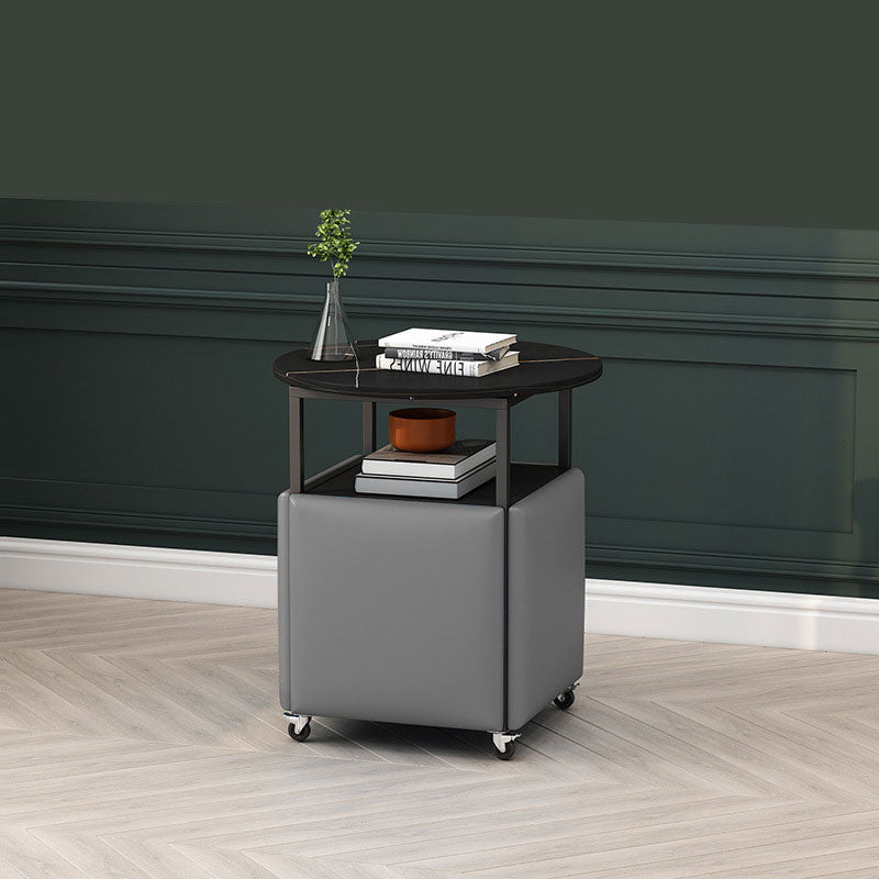 25.6" Tall Contemporary Style Side End Table Round Sofa Side Accent Table