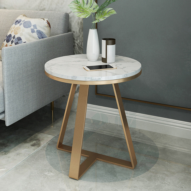 19.69 inch Wide Contemporary Style Side End Table Metal Round Sofa Side Accent Table