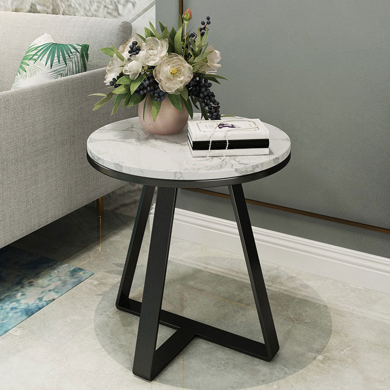 19.69 inch Wide Contemporary Style Side End Table Metal Round Sofa Side Accent Table