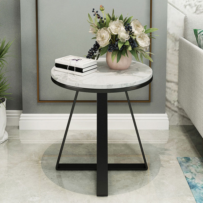 19.69 inch Wide Contemporary Style Side End Table Metal Round Sofa Side Accent Table