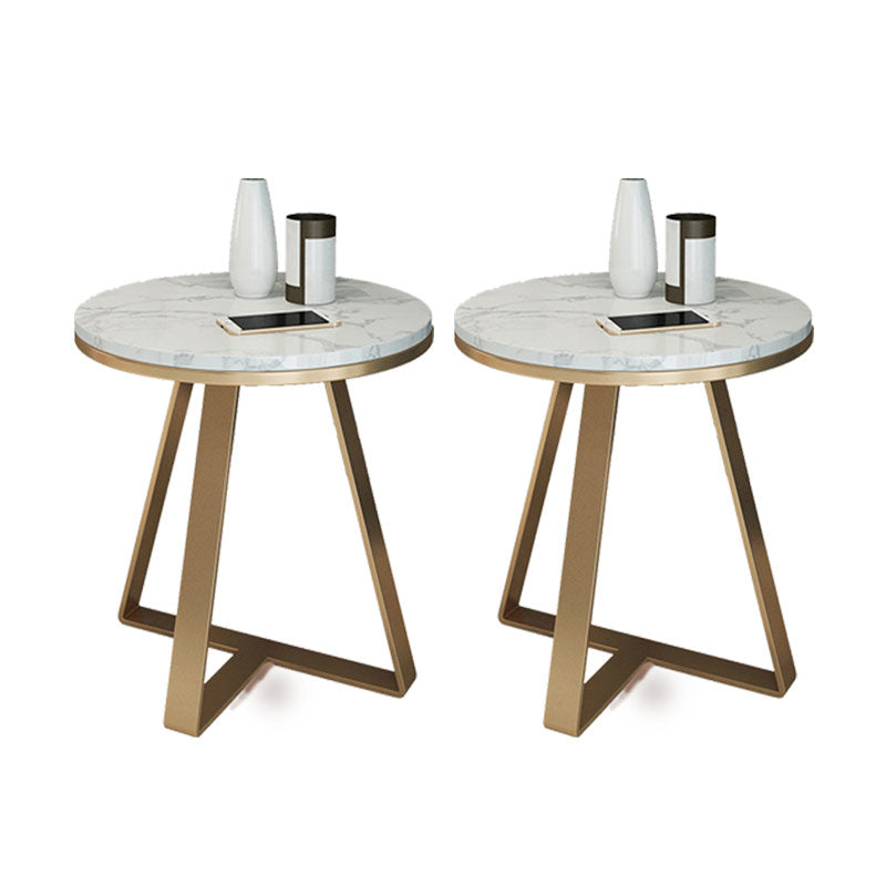19.69 inch Wide Contemporary Style Side End Table Metal Round Sofa Side Accent Table