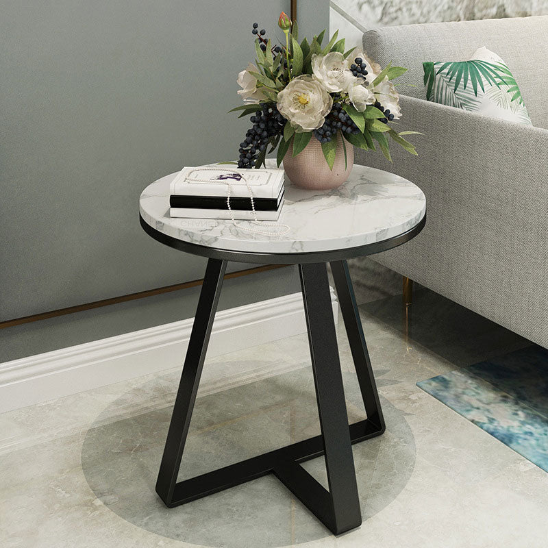 19.69 inch Wide Contemporary Style Side End Table Metal Round Sofa Side Accent Table