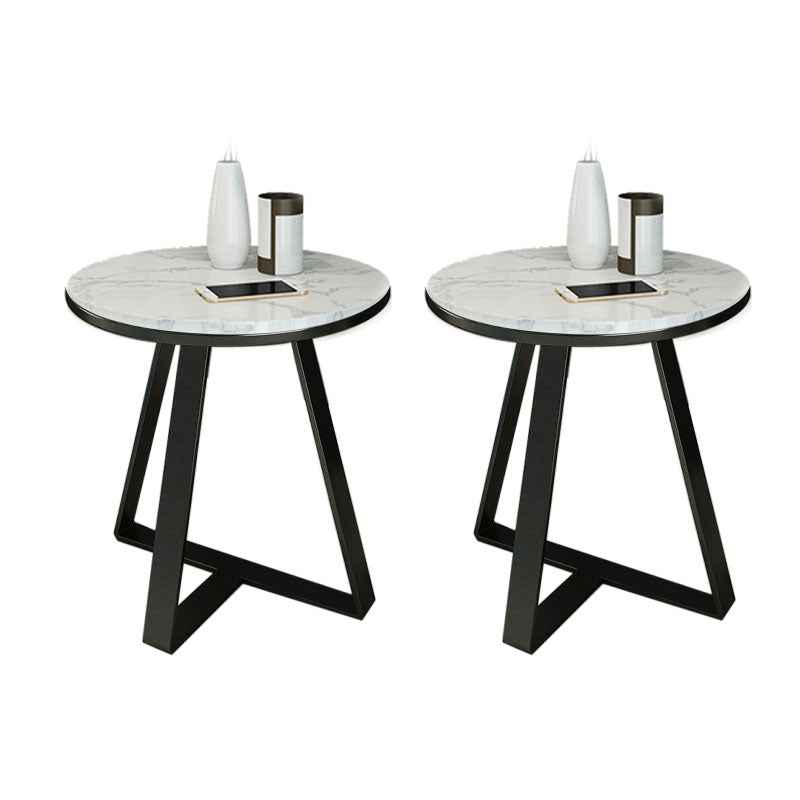 19.69 inch Wide Contemporary Style Side End Table Metal Round Sofa Side Accent Table