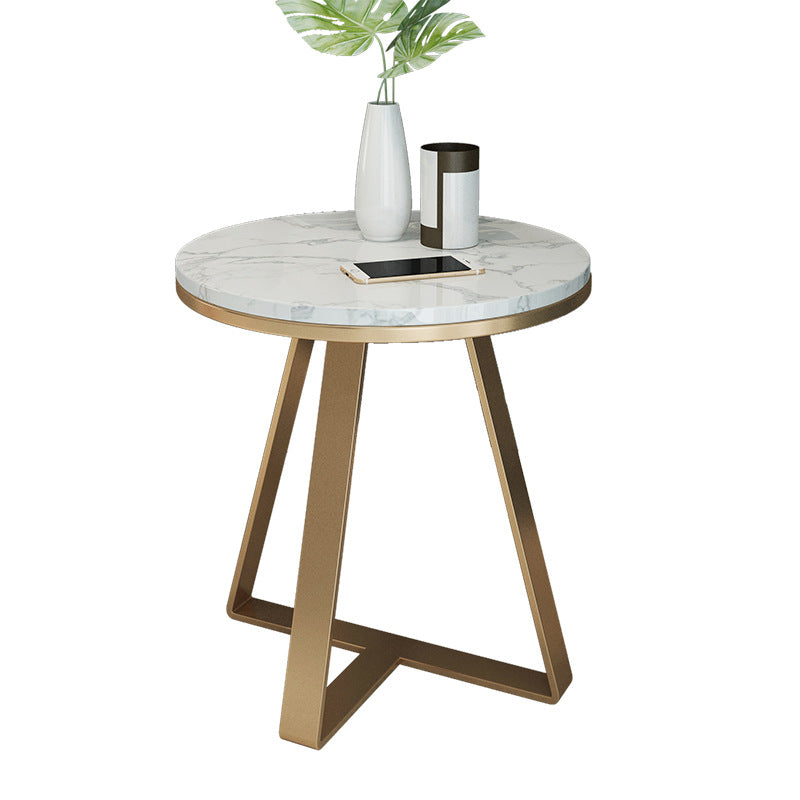 19.69 inch Wide Contemporary Style Side End Table Metal Round Sofa Side Accent Table