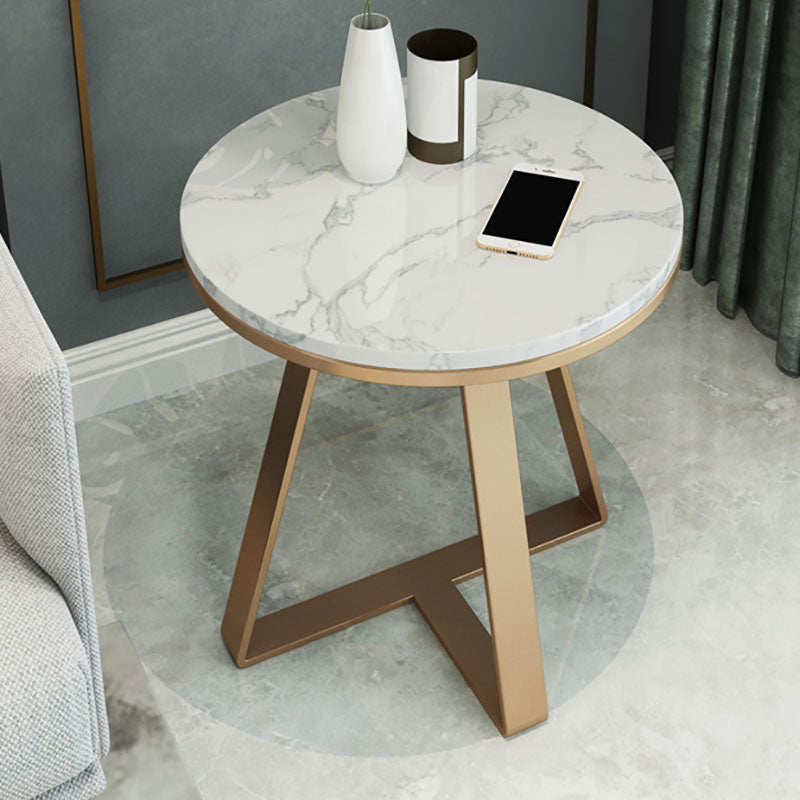 19.69 inch Wide Contemporary Style Side End Table Metal Round Sofa Side Accent Table