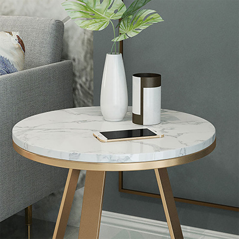 19.69 inch Wide Contemporary Style Side End Table Metal Round Sofa Side Accent Table