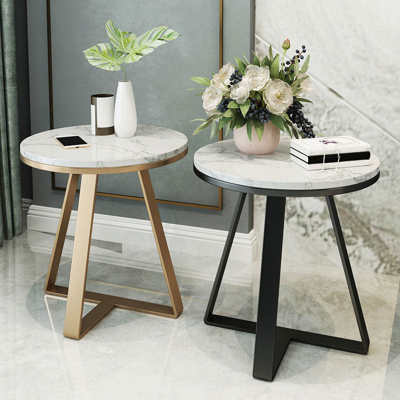 19.69 inch Wide Contemporary Style Side End Table Metal Round Sofa Side Accent Table