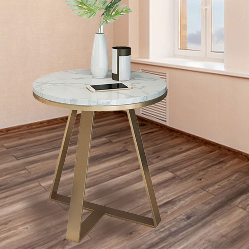 19.69 inch Wide Contemporary Style Side End Table Metal Round Sofa Side Accent Table
