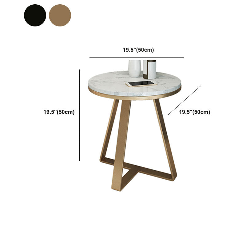 19.69 inch Wide Contemporary Style Side End Table Metal Round Sofa Side Accent Table