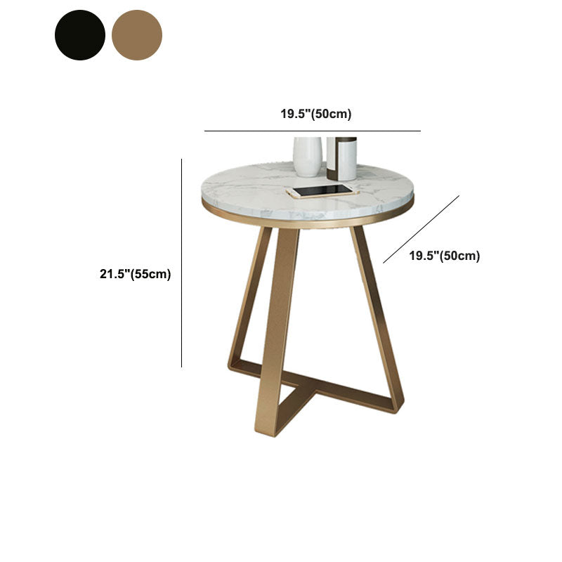 19.69 inch Wide Contemporary Style Side End Table Metal Round Sofa Side Accent Table