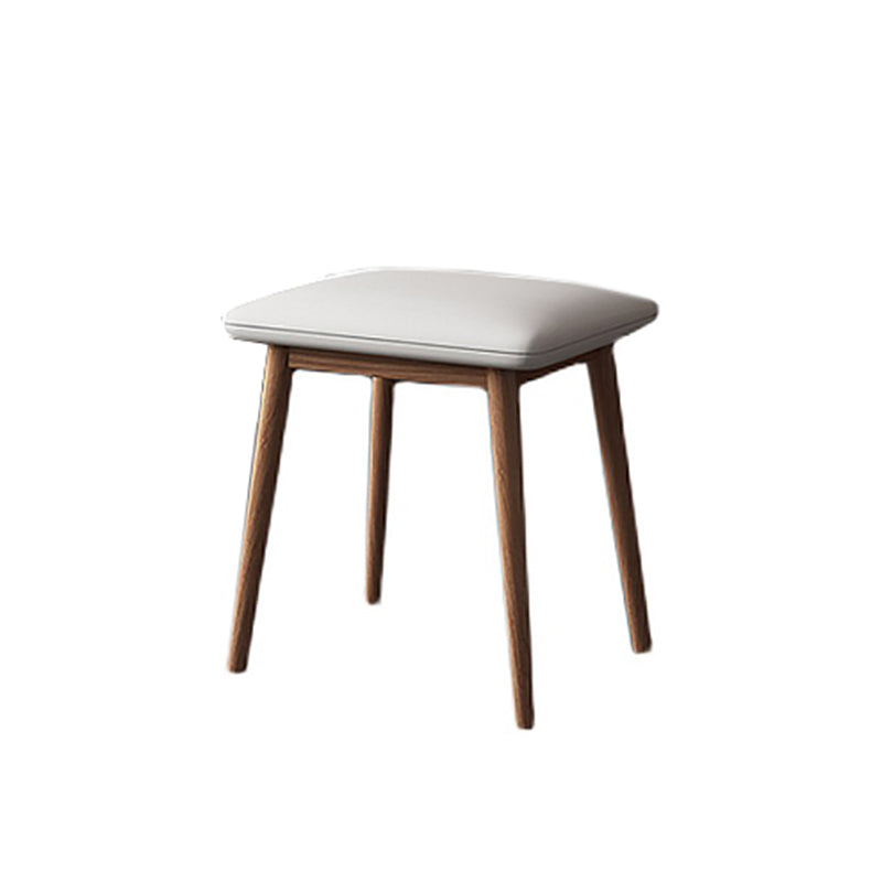 Contemporary Vanity Table and Stool Set With Mirror, Wood Makeup Vanity Set