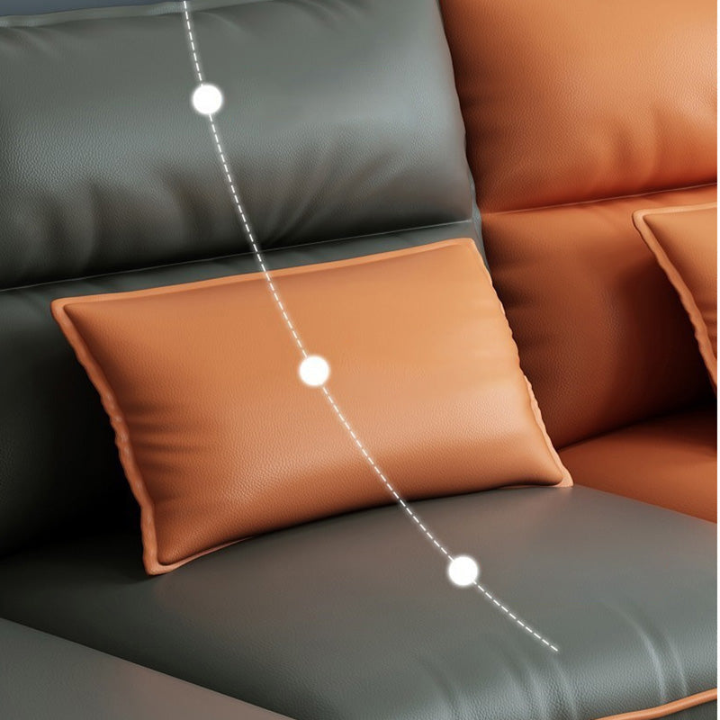 Modern Storage Faux Leather Sectioanl with Pillow Back for Living Room