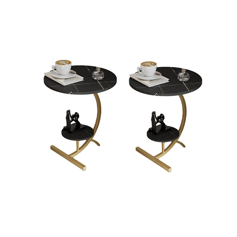 Abstract Round End Table Minimalist Side End Table for Living Room