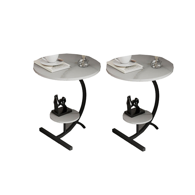 Abstract Round End Table Minimalist Side End Table for Living Room