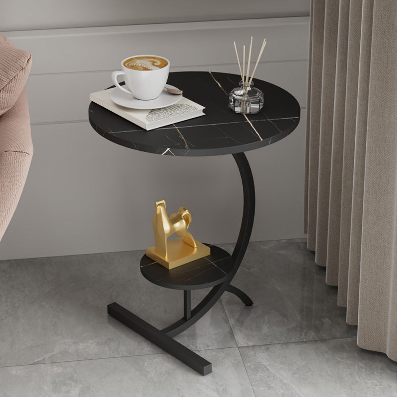Abstract Round End Table Minimalist Side End Table for Living Room