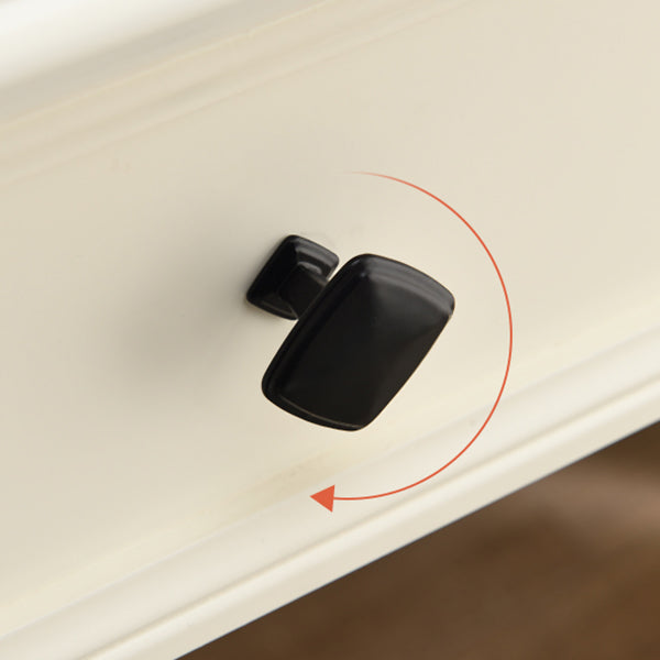 Modern Style Pine White Rectangular 4 Legs Dressing Table with 2 Drawers