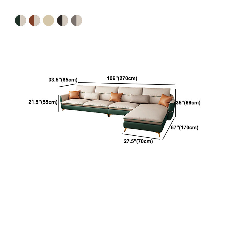 Faux Leather Sectioanl, Stain-Resistant,66.9" W for Living Room