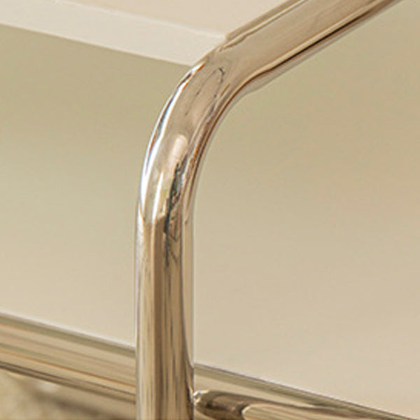 Contemporary Coffee Table with Wooden Top and Steel Sled Base