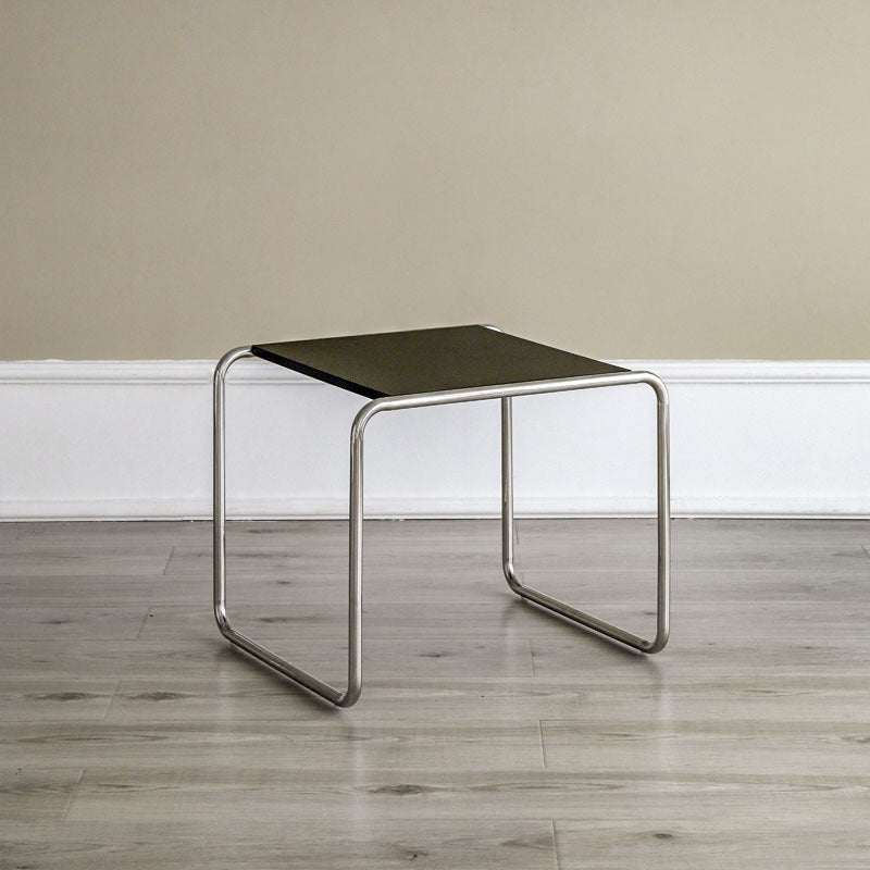 Contemporary Coffee Table with Wooden Top and Steel Sled Base