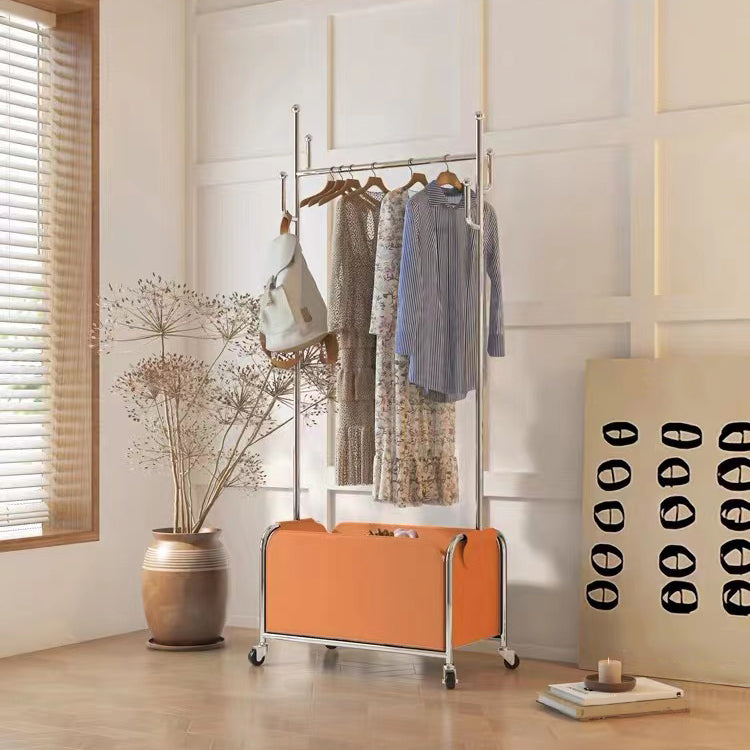 Gorgeous Metal Hall Tree Hooks Storage Coat Rack With Castors