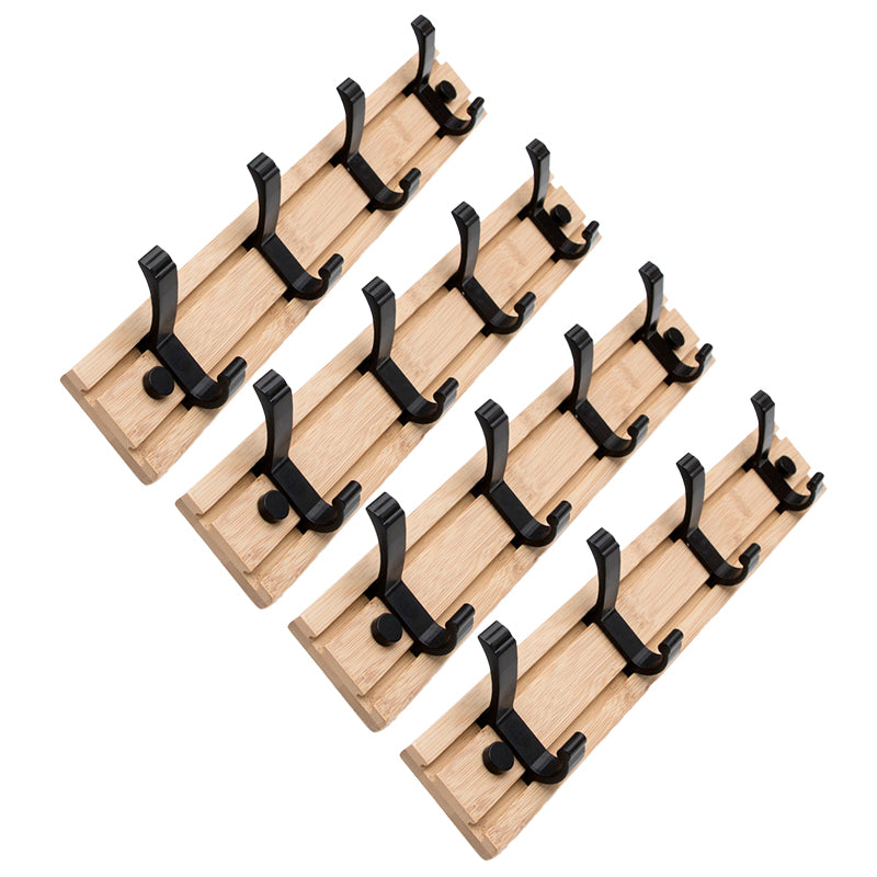 Modern Coat Rack Wall-Mounted with Hooks and Backed Wood Frame Entryway Kit