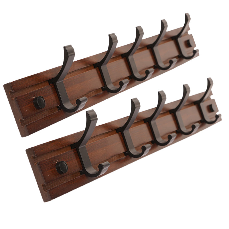 Modern Coat Rack Wall-Mounted with Hooks and Backed Wood Frame Entryway Kit