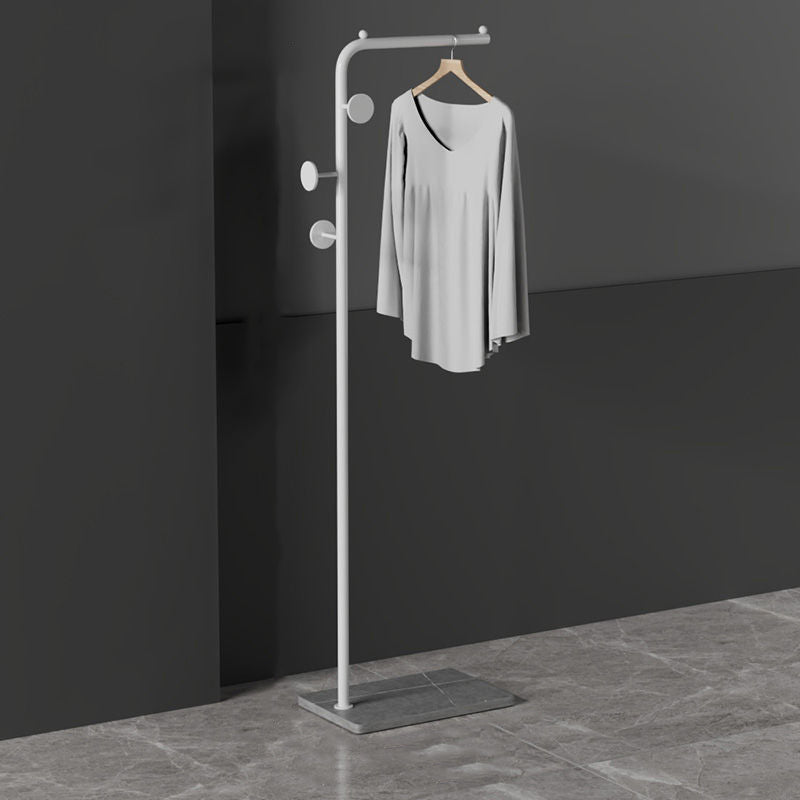 Contemporary Hall Tree Metal Hanging Rail and Hooks Entry Hall Tree