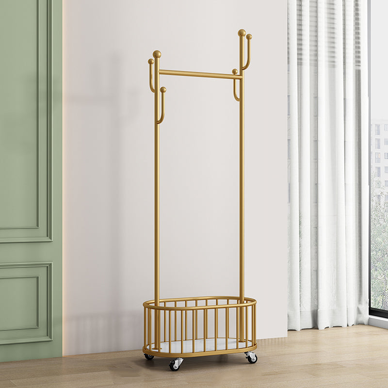 Modern Coat Hanger Metal Included 4 Hooks Entryway Kit with Storage Shelving