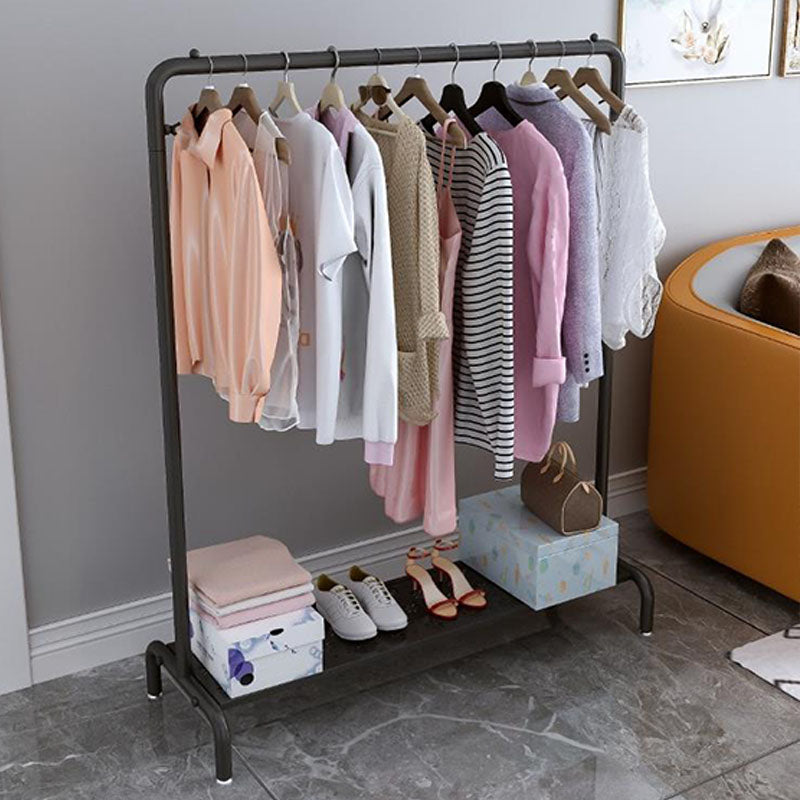 Industrial Style Coat Rack Metallic Free Standing Coat Rack With Shelves