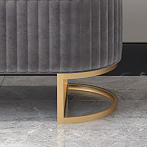 Modern Pouf Ottoman Velvet Upholstered Tear Resistant Round Ottoman with Chair Legs