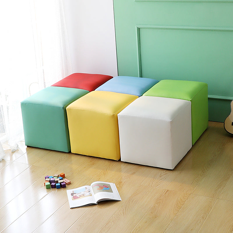 Modern Pure Color Cube Sqaure Faux Leather Cube for Living Room