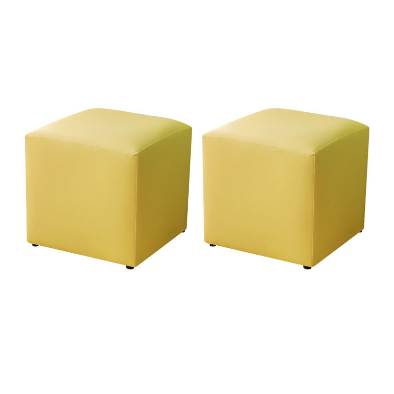 Modern Pure Color Cube Sqaure Faux Leather Cube for Living Room