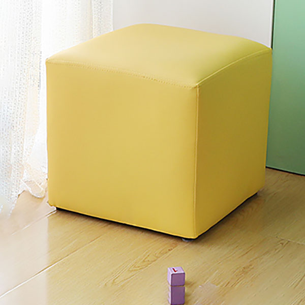 Modern Pure Color Cube Sqaure Faux Leather Cube for Living Room