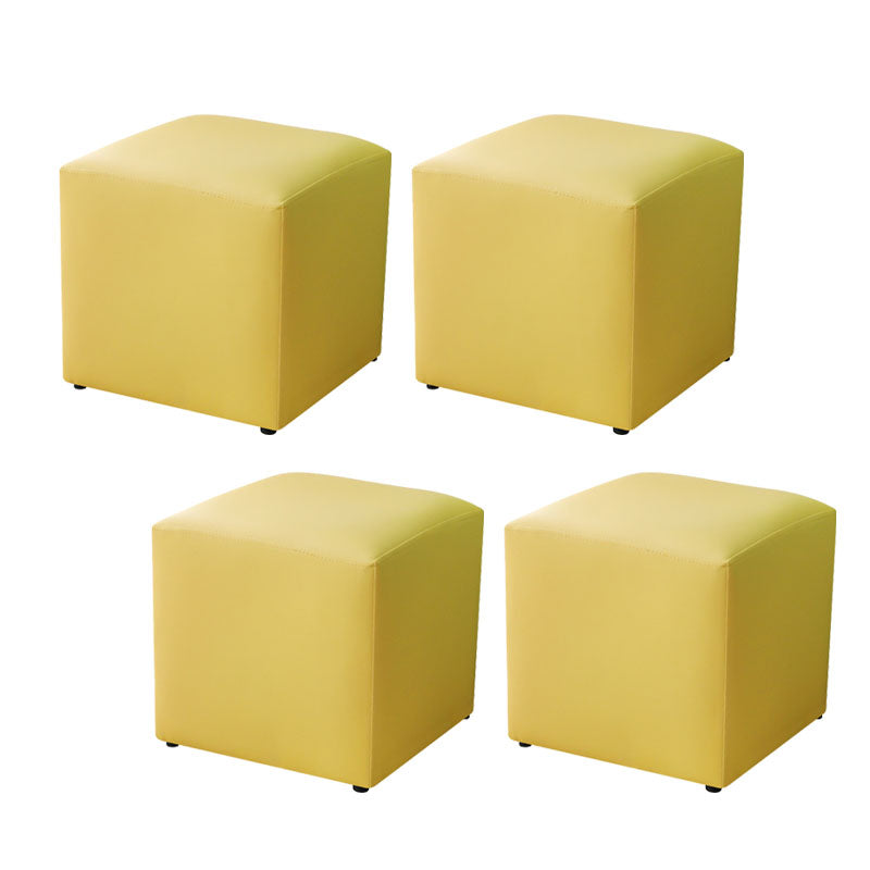 Modern Pure Color Cube Sqaure Faux Leather Cube for Living Room