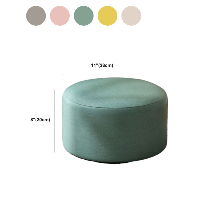 Solid Color Pouf Fabric Round Scratch Resistant Contemporary Pouf Ottoman