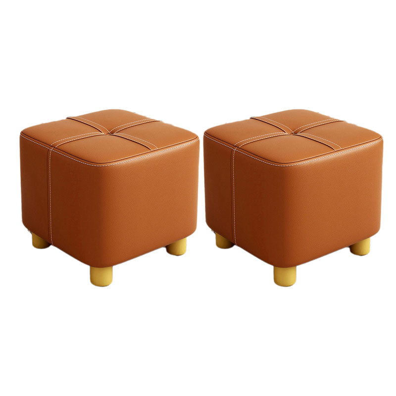 Faux Leather Modern Standard Striped Suqare Cube for Drawing Room