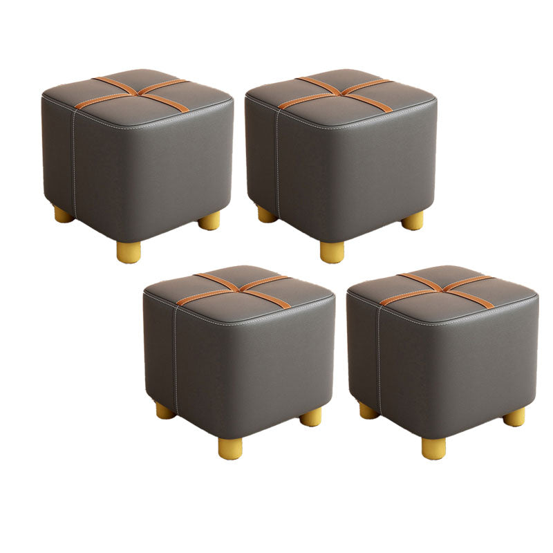 Faux Leather Modern Standard Striped Suqare Cube for Drawing Room