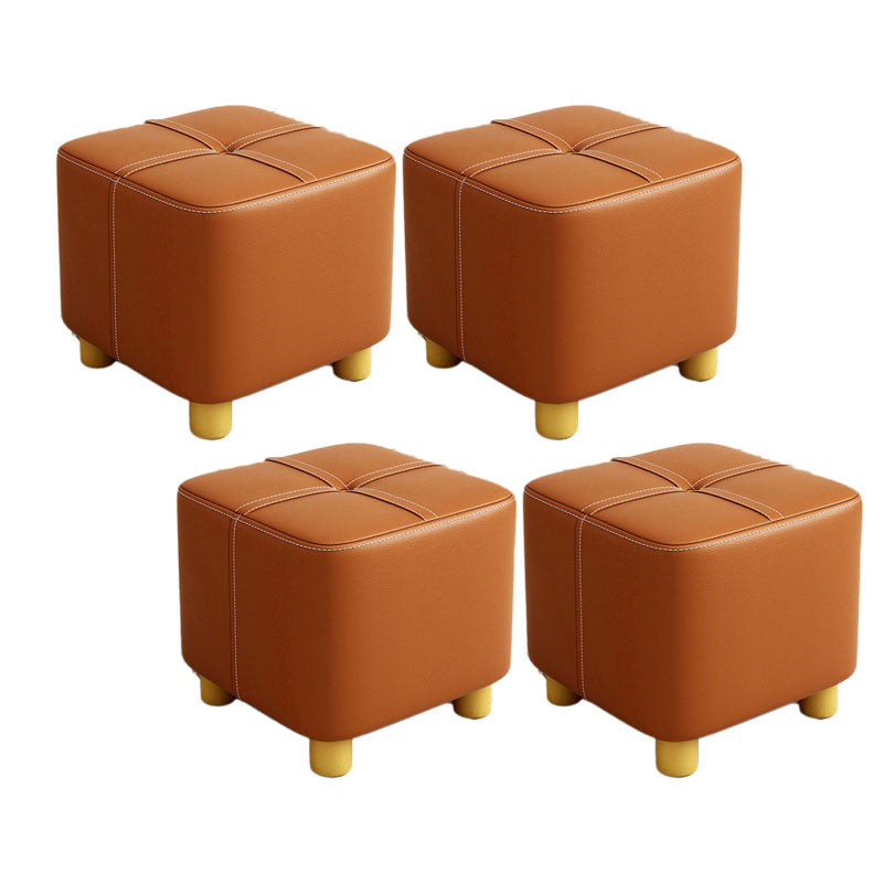 Faux Leather Modern Standard Striped Suqare Cube for Drawing Room