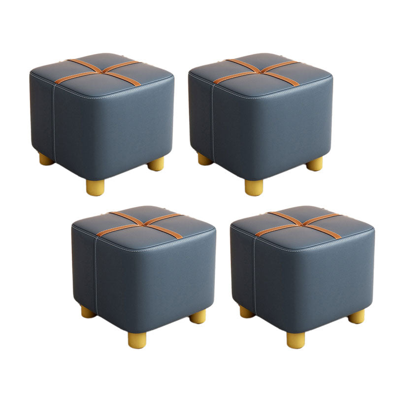 Faux Leather Modern Standard Striped Suqare Cube for Drawing Room