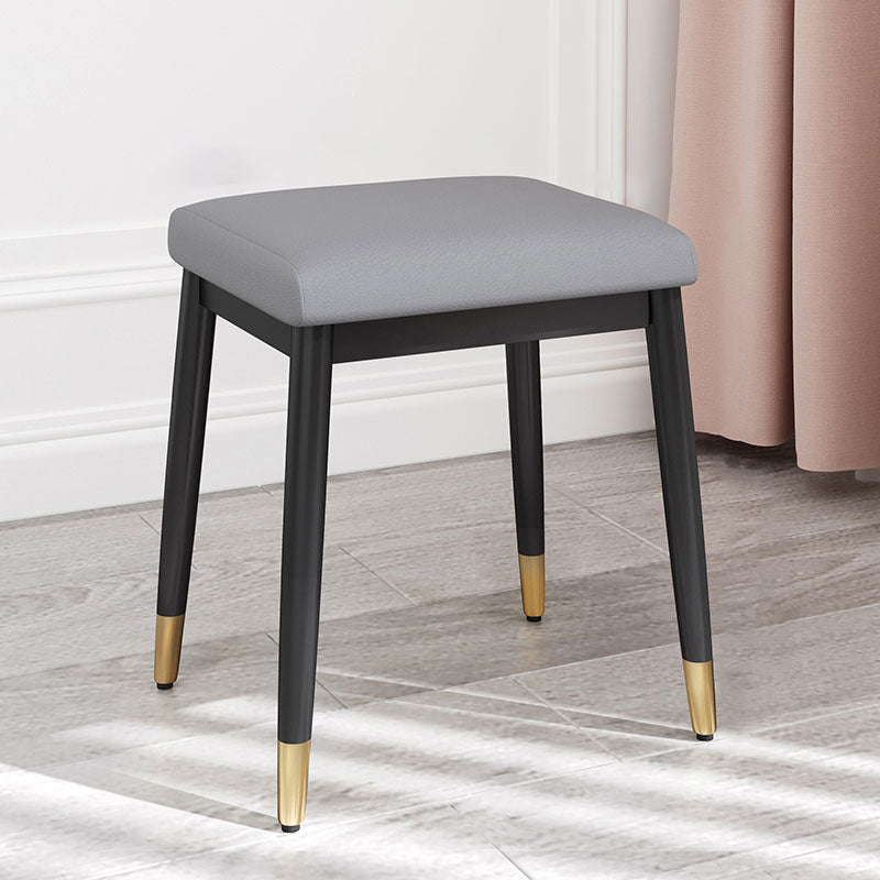 Modern Grey Standard Leather Solid Color Rectangle Indoor Standard