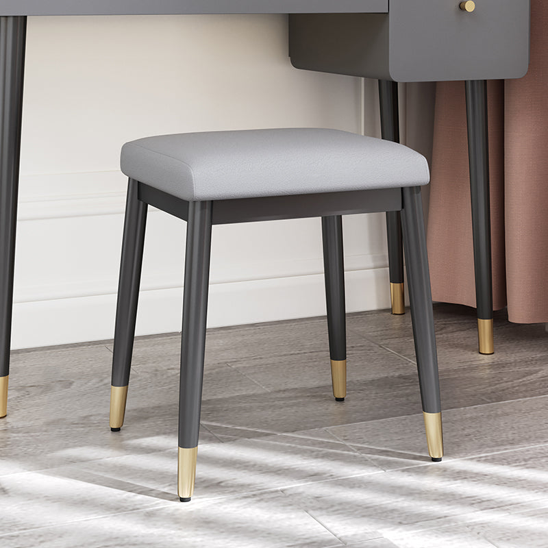 Modern Grey Standard Leather Solid Color Rectangle Indoor Standard