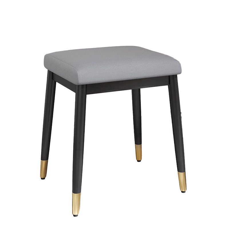 Modern Grey Standard Leather Solid Color Rectangle Indoor Standard