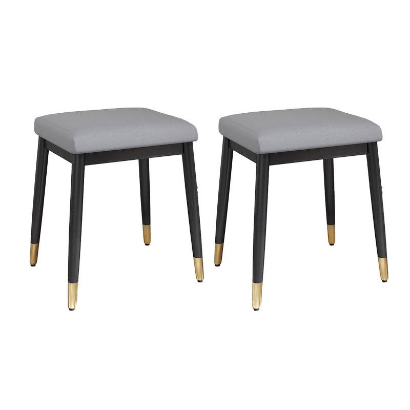 Modern Grey Standard Leather Solid Color Rectangle Indoor Standard