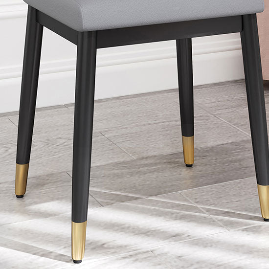 Modern Grey Standard Leather Solid Color Rectangle Indoor Standard